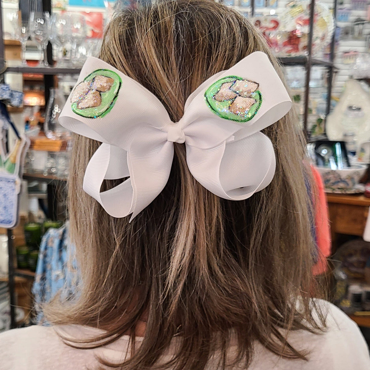 Heidi Davis Bows Beignets Hand Painted Bow Double Glitter - Little Miss Muffin Children & Home