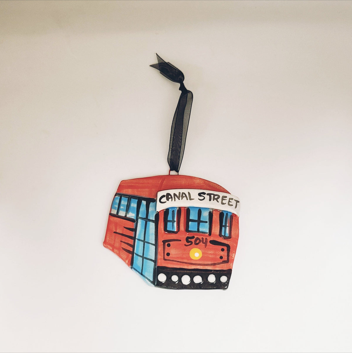 Katie Baldwin Originals Red Streetcar Canal Street Ornament - Little Miss Muffin Children & Home