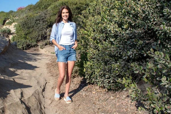 Volatile Volatile Portobello Woven Raffia Sandal in Light Blue - Little Miss Muffin Children & Home