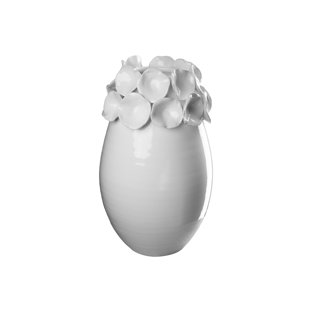 Nasturtium White Vase with Petals