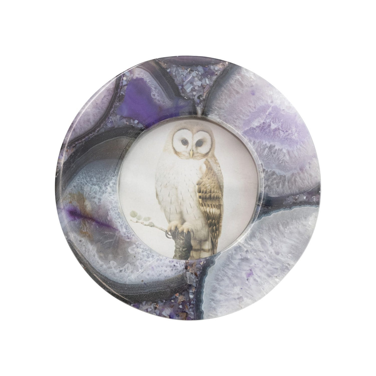 Purple Agate Photo Frame (Holds 4" Photo) (Each One Will Vary)