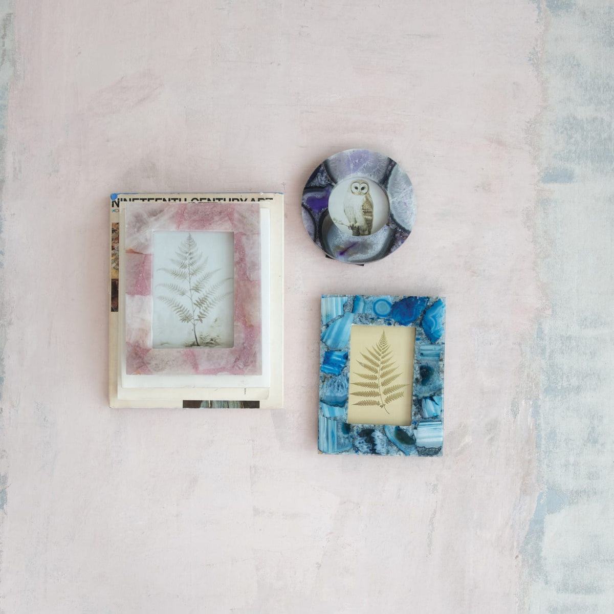 Purple Agate Photo Frame (Holds 4" Photo) (Each One Will Vary)