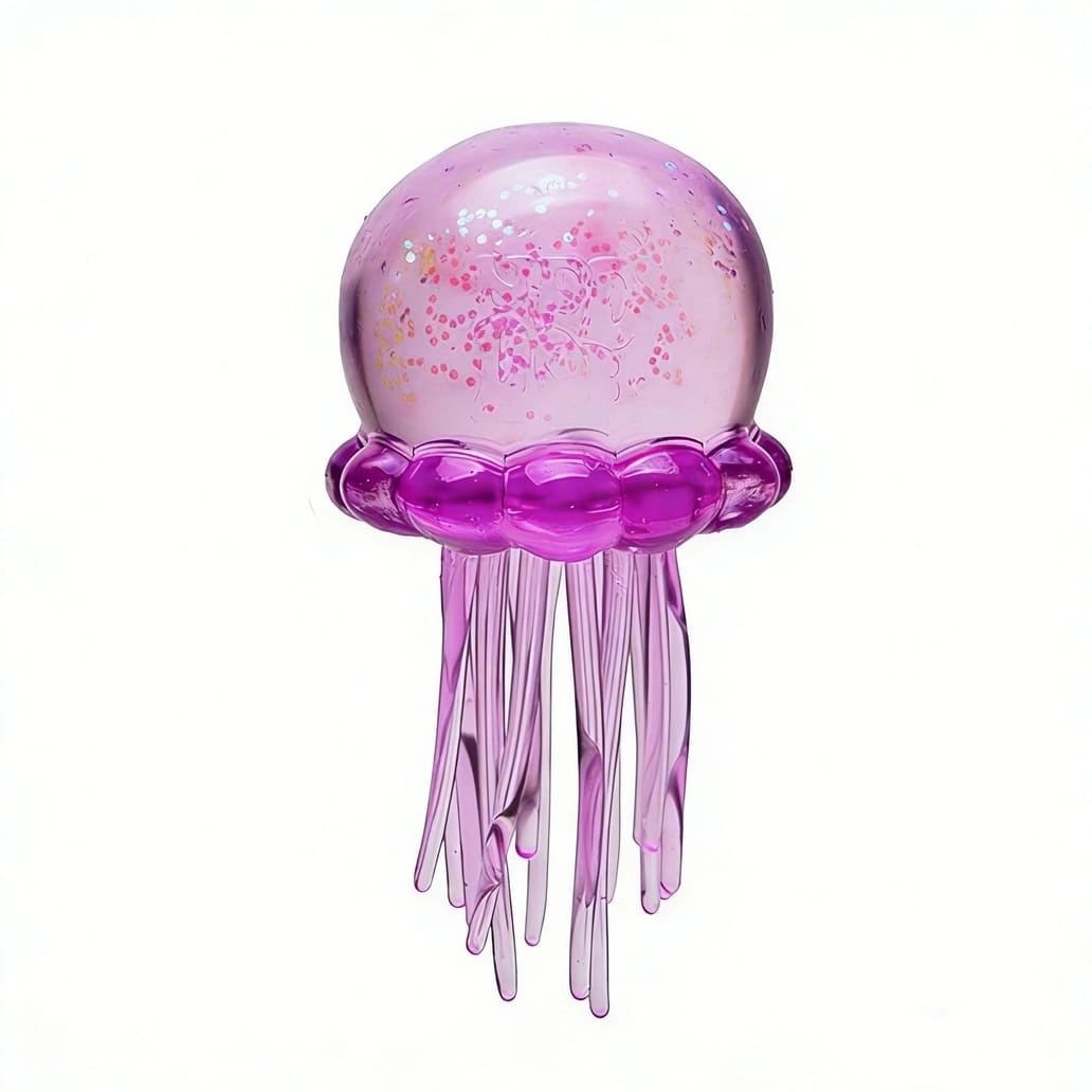 Purple Jellyfish Nice Cube Squishy Sensory Stress Relief Toys in Box Squeeze Fidget Toy