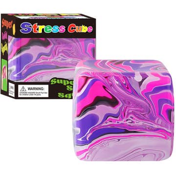 Purple Marbled Cube Slow Rising Stress Relief Squeeze Toy Box