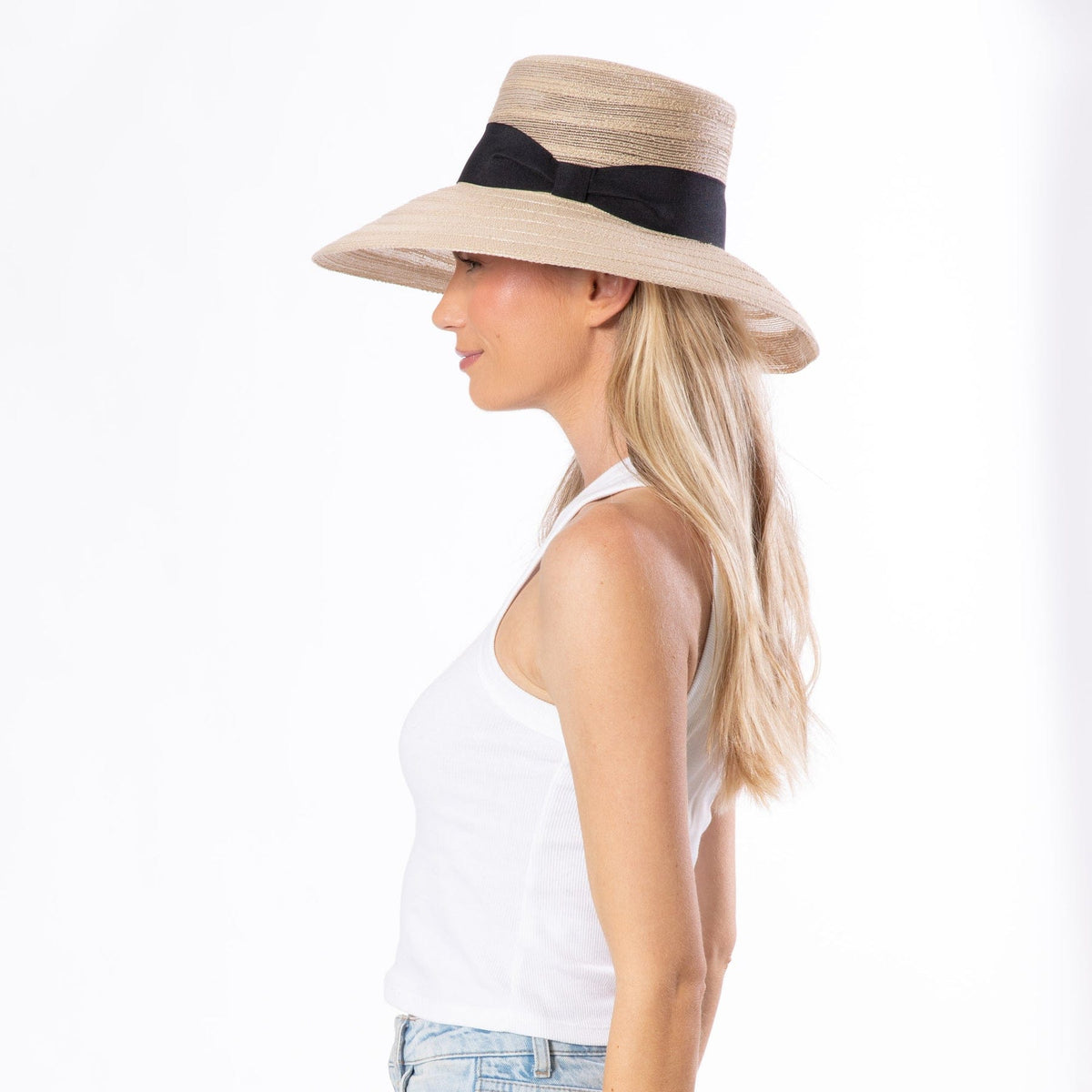 Mabel Wide Brim Hat with Grosgrain Band