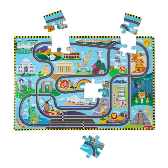 Melissa & Doug Melissa & Doug Race Around the World Tracks Floor Puzzle - Little Miss Muffin Children & Home