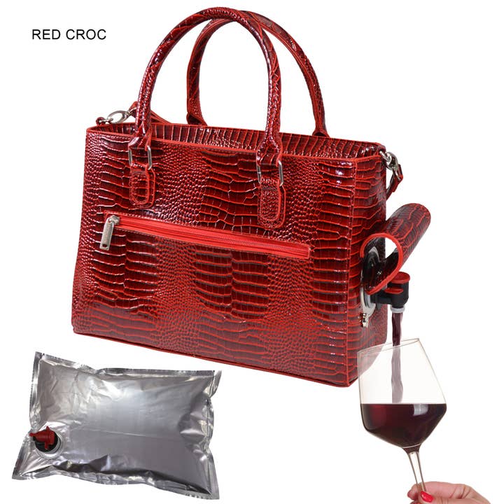 Red Croc Insulated Drink Purse