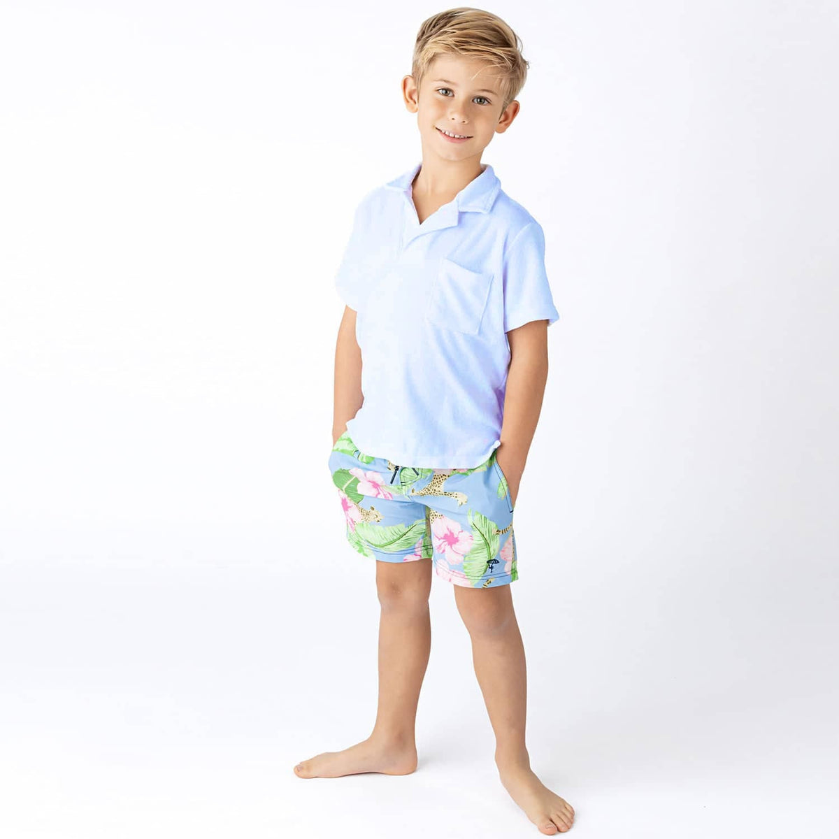Shade Critters Shade Critters Boys Terry Polo - Light Blue - Little Miss Muffin Children & Home