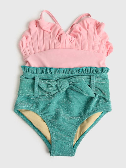 Shade Critters Shade Critters Girls One Piece H20 & Shimmer Swimsuit - Pink & Green - Little Miss Muffin Children & Home