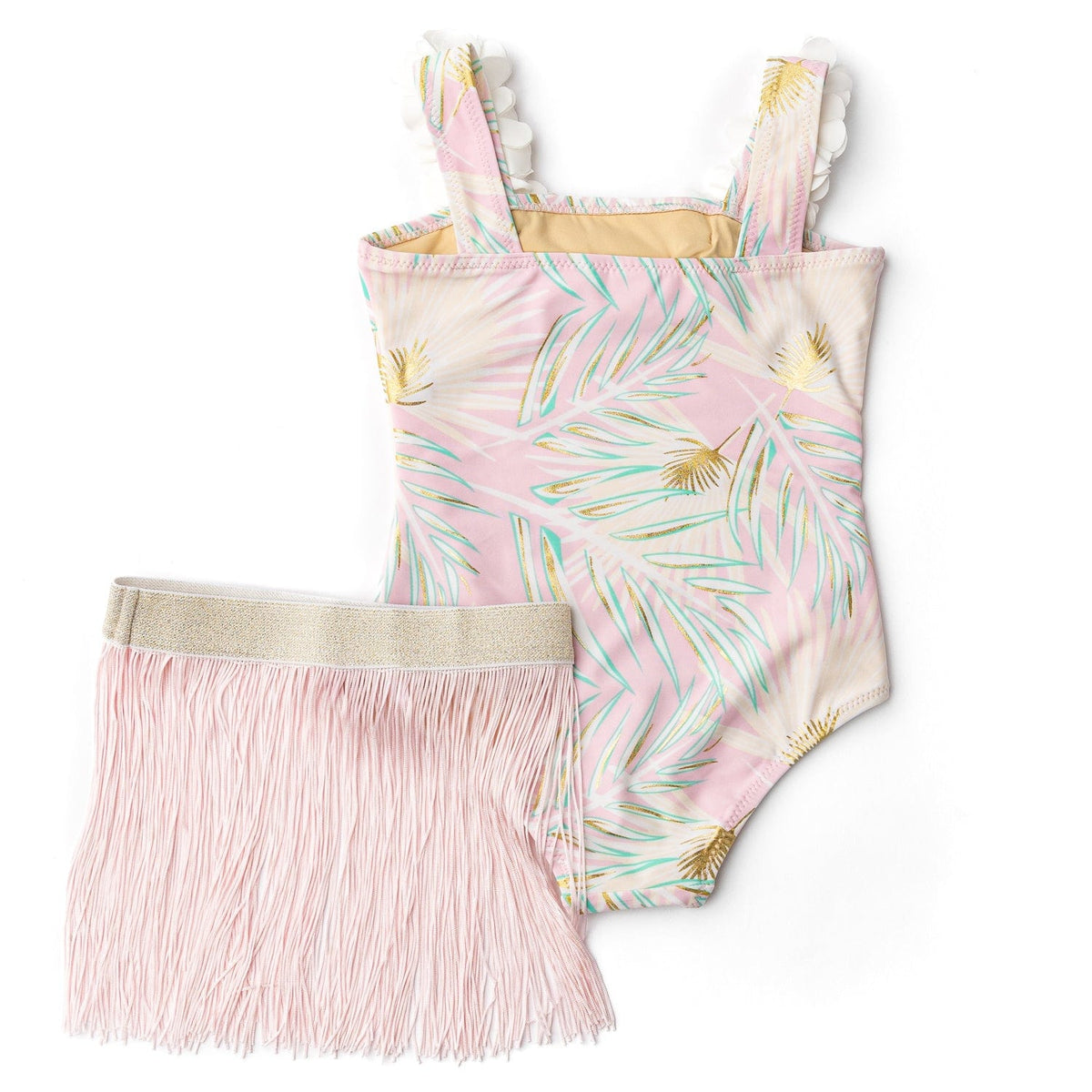 Shade Critters Shade Critters Metallic Girls Hula One Piece & Skirt Swim - Pink & Green - Little Miss Muffin Children & Home