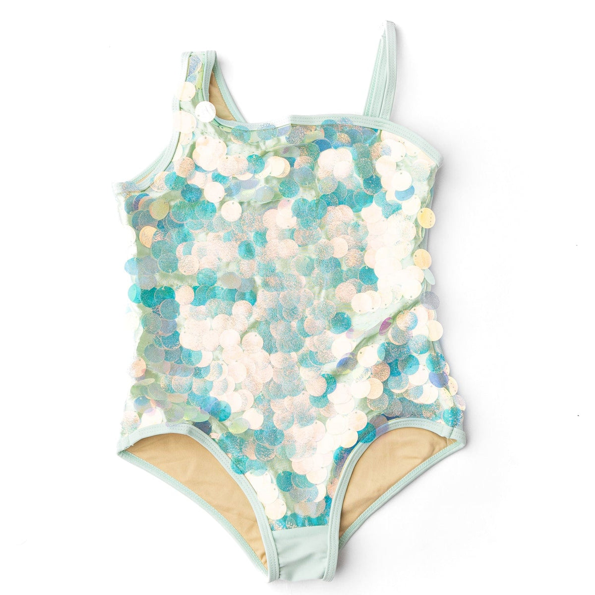 Shade Critters Shade Critters Girls Paillette One Shoulder One Piece Swimsuit - Mint - Little Miss Muffin Children & Home