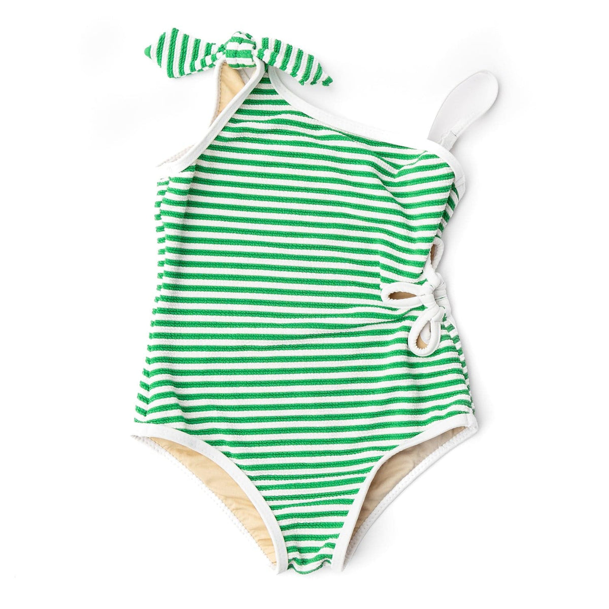 Shade Critters Shade Critters Girls One Piece Ribbed Daisy Cut Out - Green Stripe - Little Miss Muffin Children & Home