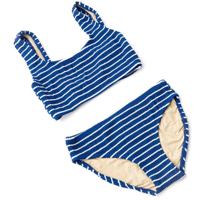 Shade Critters Shade Critters Girls Crinkle 2 Piece Swim Suit - Navy Stripe - Little Miss Muffin Children & Home
