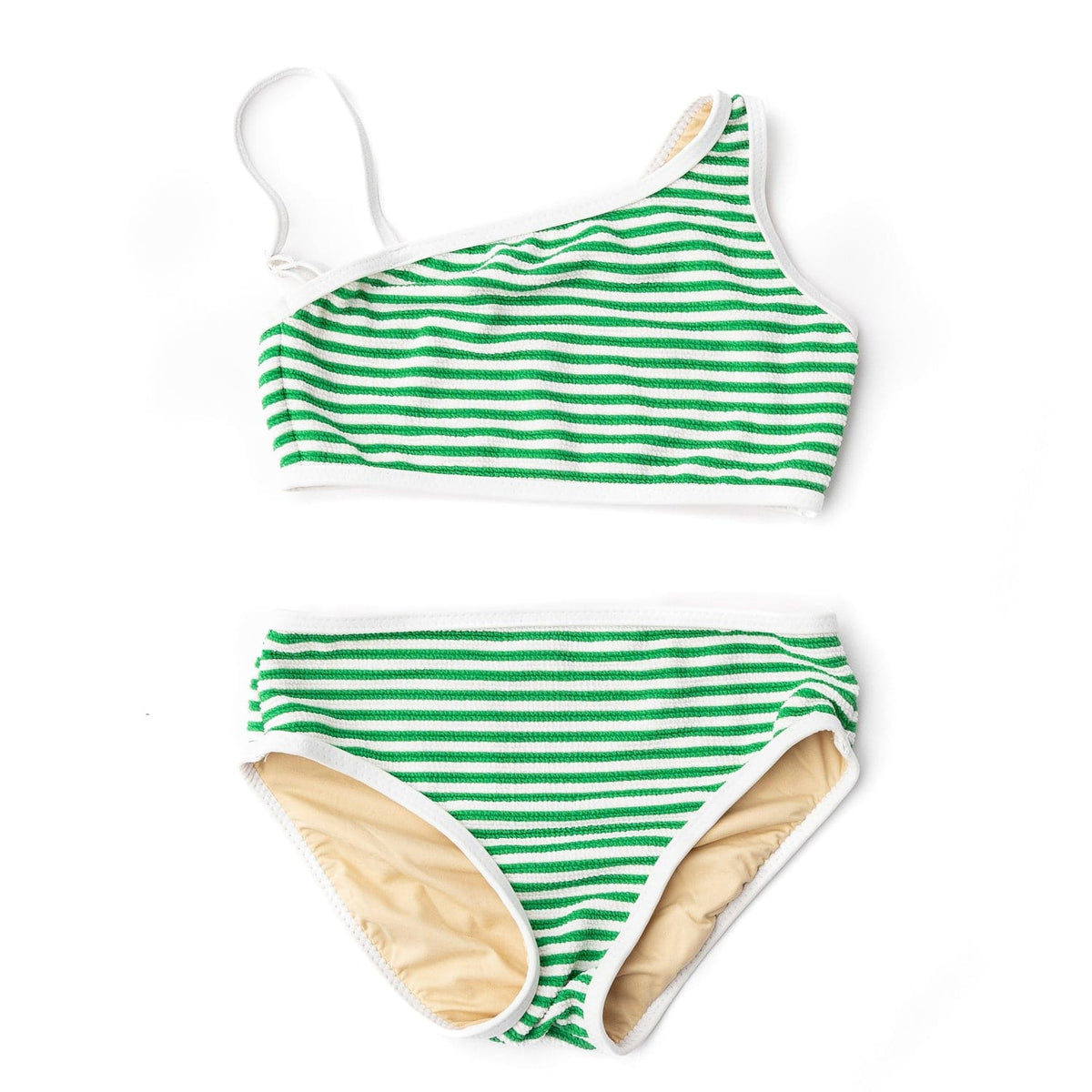 Shade Critters Shade Critters Girls Ribbed One Shoulder Two Piece - Green Stripe - Little Miss Muffin Children & Home
