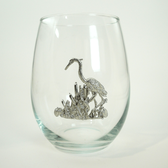 Pewter Graphics Pewter Graphics SL21BH Bayou Heron Stemless Goblet 21oz - Little Miss Muffin Children & Home