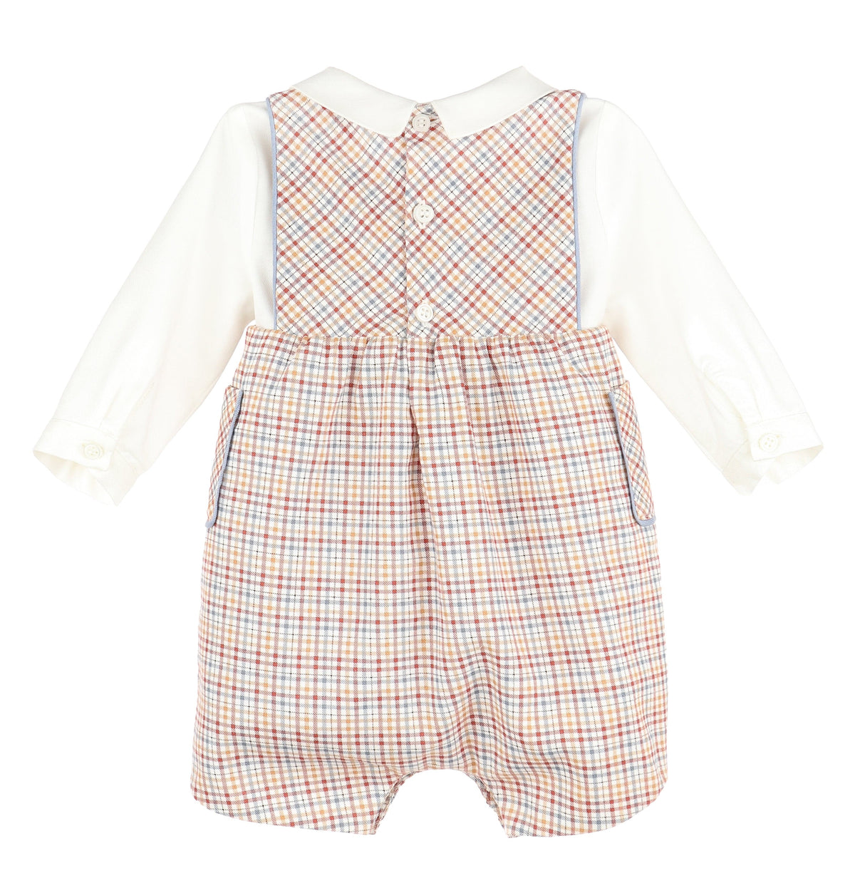 Casero & Associates Casero & Associates Maple Check Pocket Shortall Set, Print - Little Miss Muffin Children & Home
