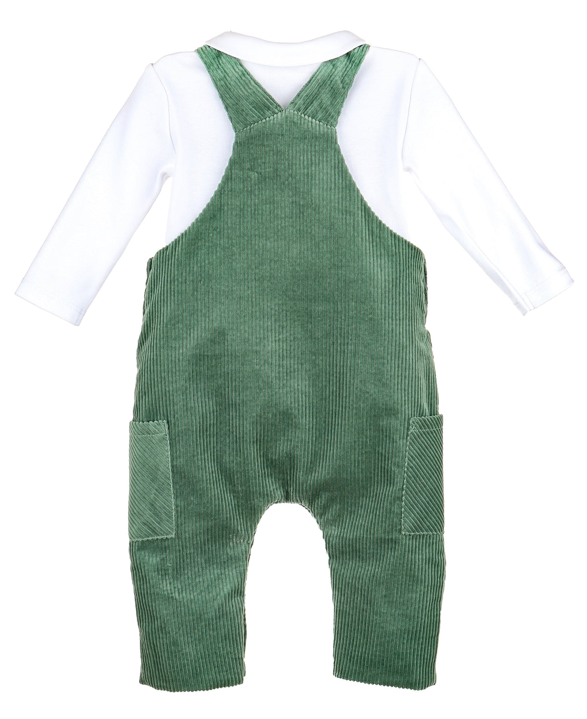 Casero & Associates Casero & Associates Bayleaf Cord Overall Set, Green - Little Miss Muffin Children & Home