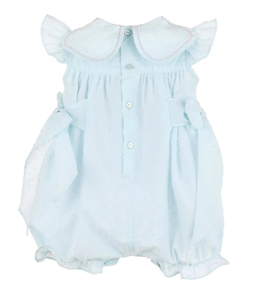 Casero & Associates Casero & Associates Dotted Petal Playsuit, Blue - Little Miss Muffin Children & Home
