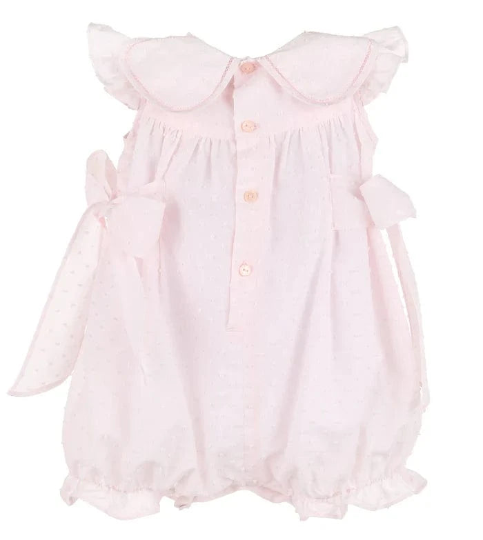 Casero & Associates Casero & Associates Dotted Petal Playsuit, Pink - Little Miss Muffin Children & Home