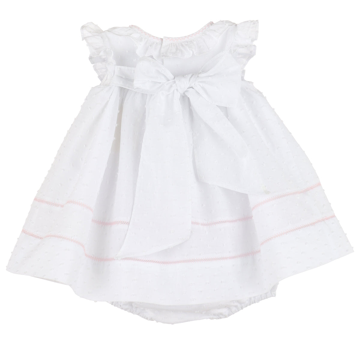 Casero & Associates Casero & Associates Dotted Ruffle Float, White - Little Miss Muffin Children & Home