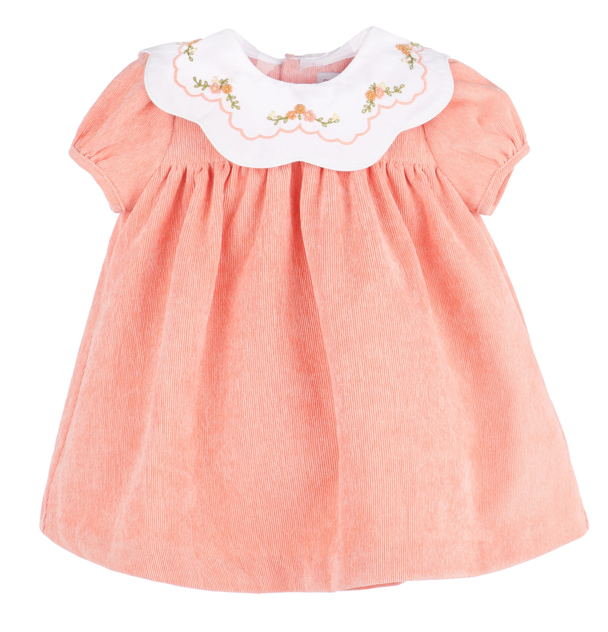 Casero & Associates Pumpkin Cord Scallop Dress, Orange - Little Miss Muffin Children & Home