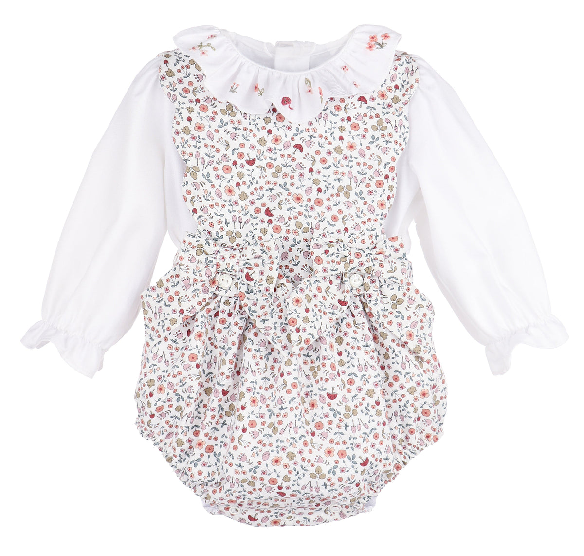 Casero & Associates Woodland Scallops Overall, Red - Little Miss Muffin Children & Home