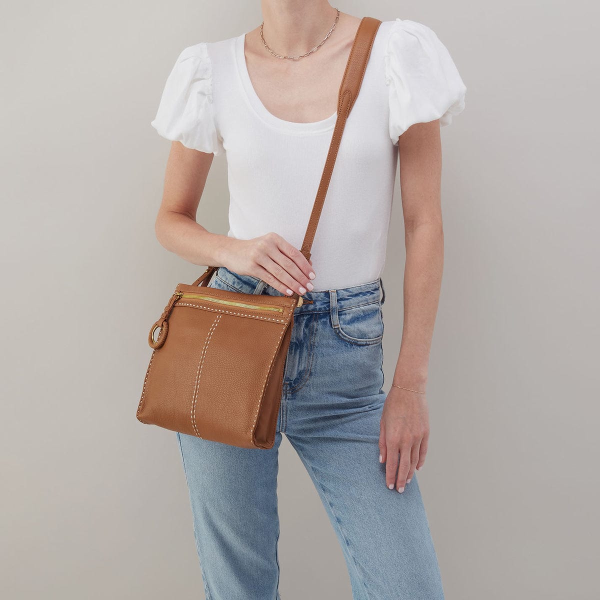 Hobo Austin Medium Crossbody in Pebbled Leather - Warm Honey - Little Miss Muffin Children & Home