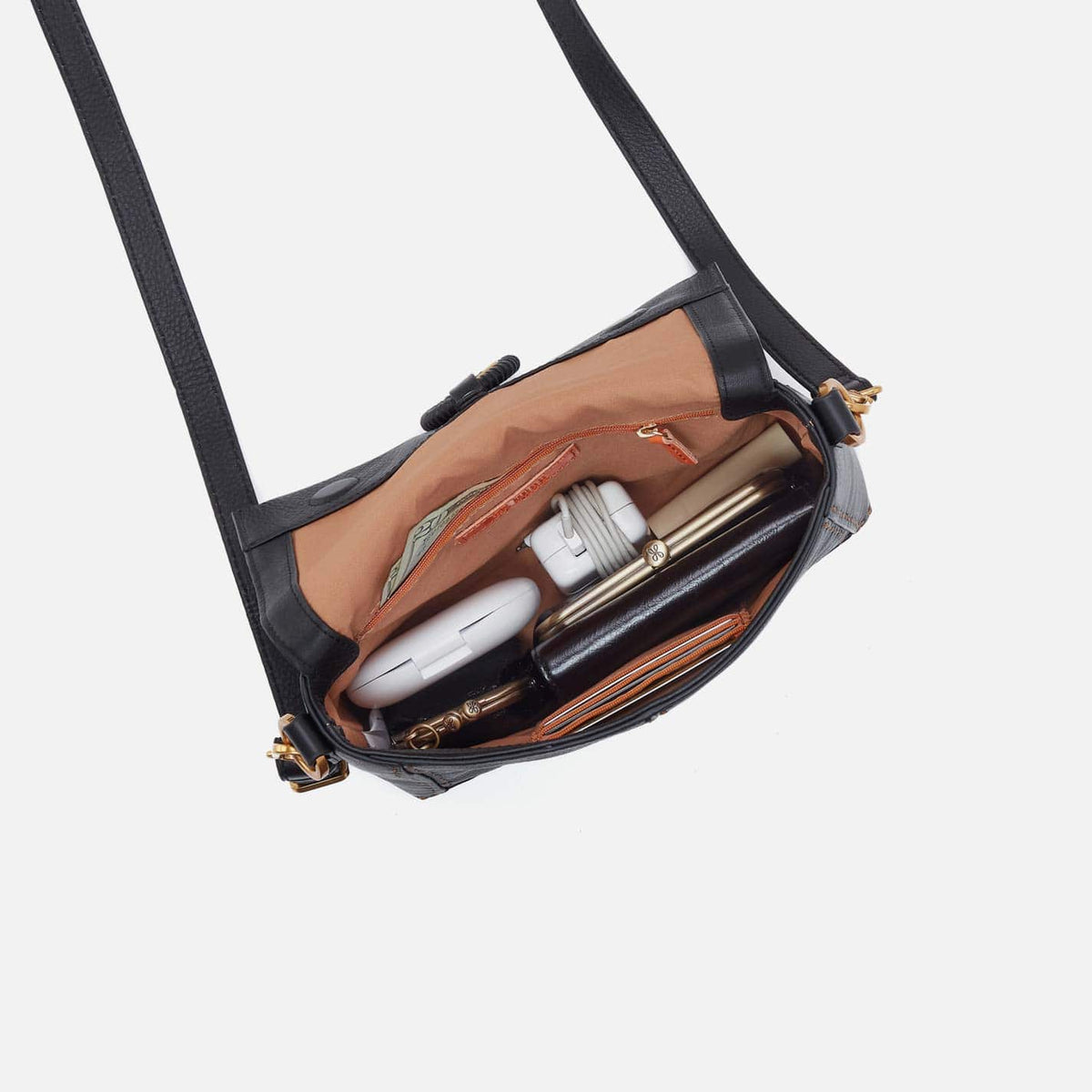 Hobo Austin Flap Crossbody in Pebbled Leather, Black - Little Miss Muffin Children & Home