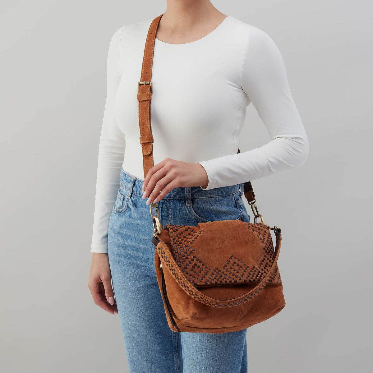 Hobo Harley Convertible Shoulder in Suede Leather, Oak Barrel - Little Miss Muffin Children & Home