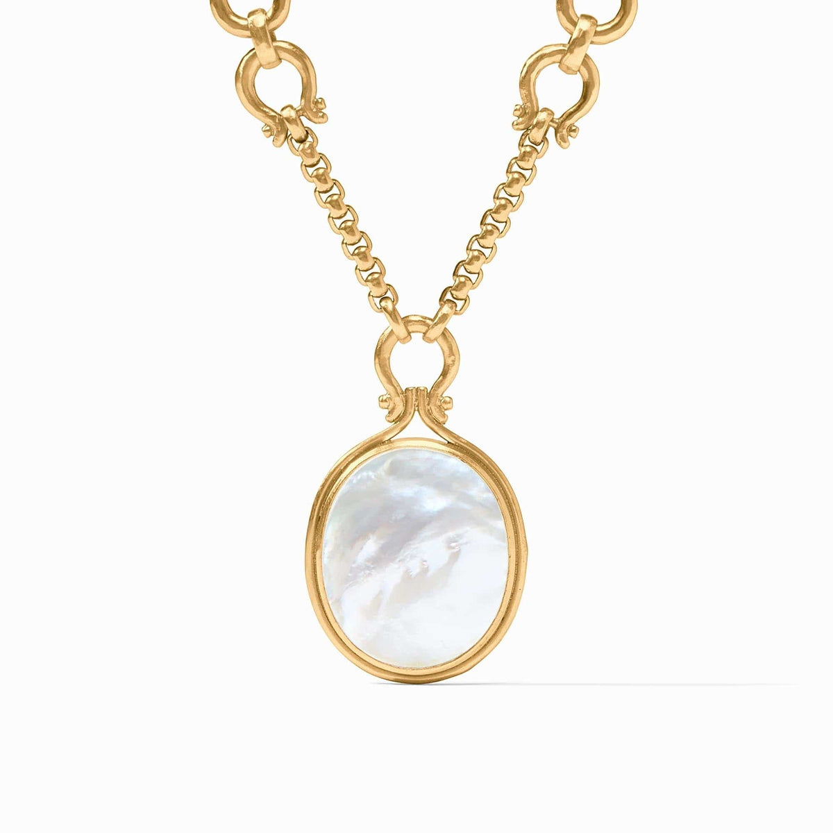 Saratoga Statement Necklace with Mother of Pearl Pendant