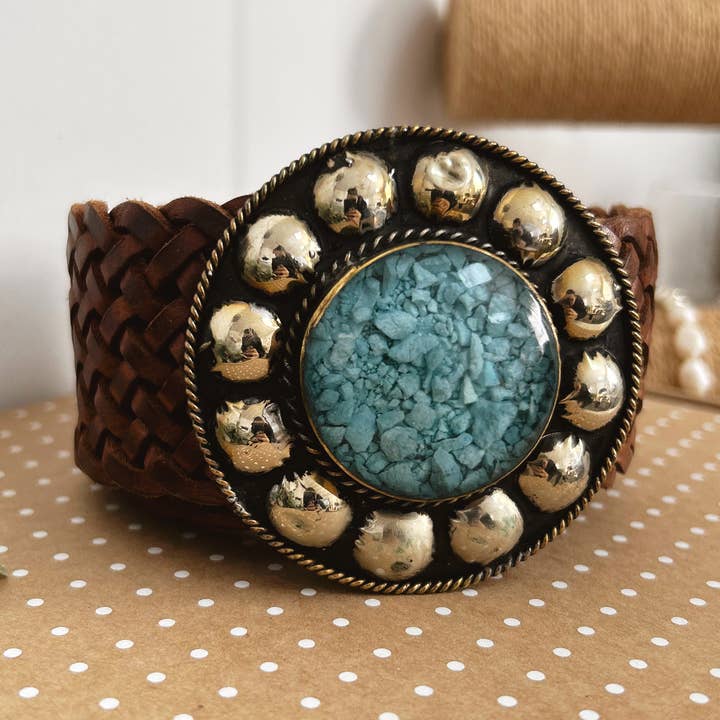 Saturn Brown Leather Belt