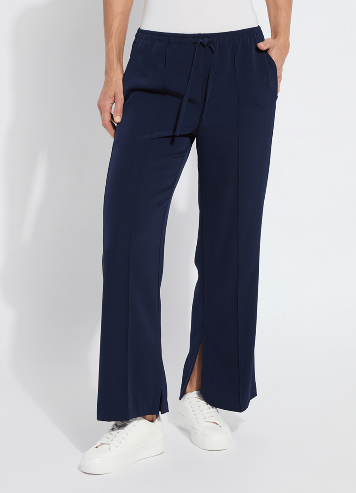 Genevieve Drawstring Trouser in True Navy by Lysse