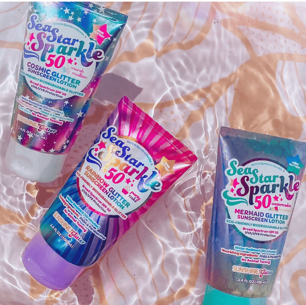 Sunshine & Glitter Sunshine & Glitter Sea Star Sparkle Spf 50+ Sun Lotion - Little Miss Muffin Children & Home