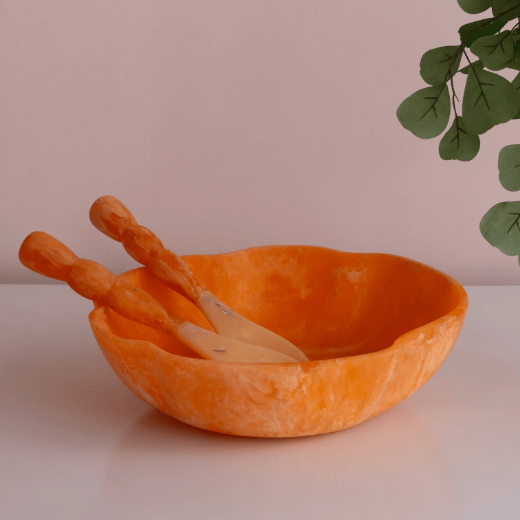 Beatriz Ball Sorbet Resin Salad Servers in Tangerine - Little Miss Muffin Children & Home
