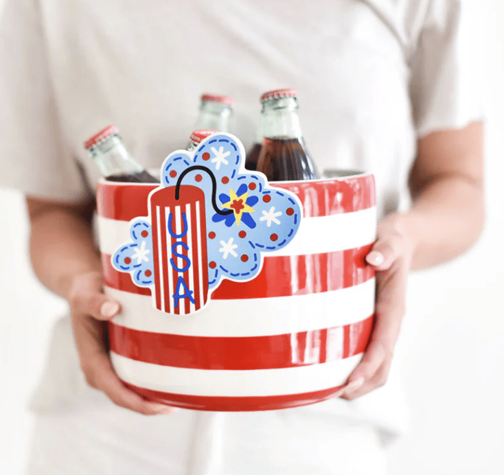Red Stripe Happy Everything Mini Bowl