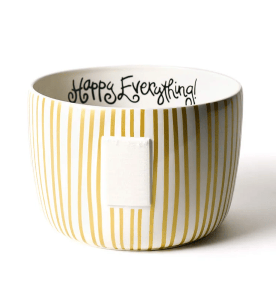Gold Stripe Happy Everything Big Bowl
