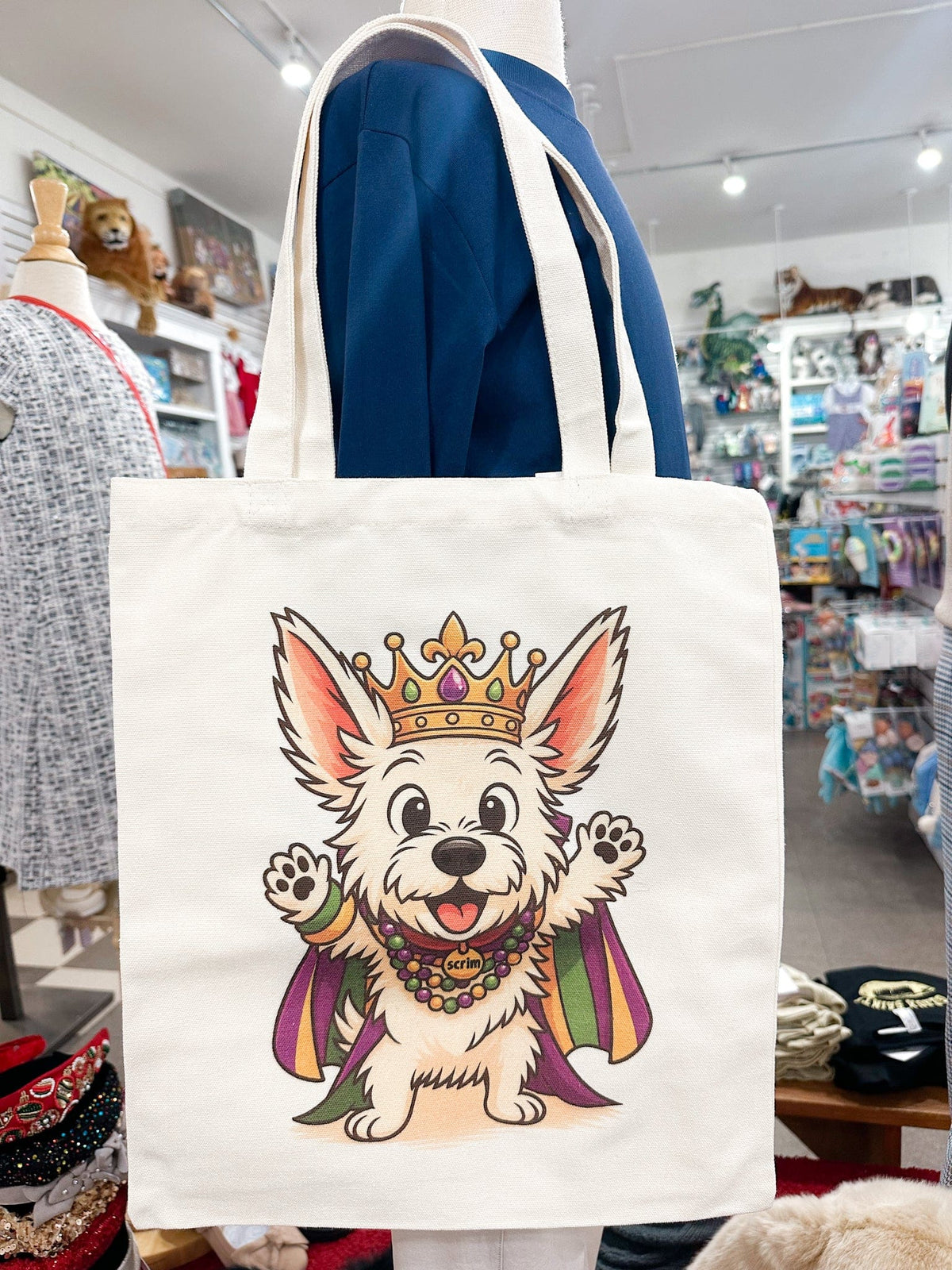 Burlap bag with scrim on it