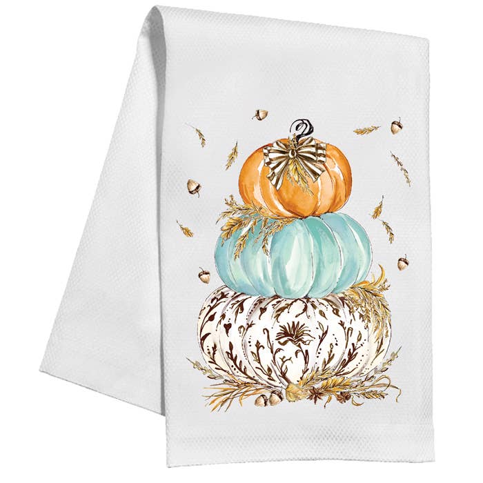 Seaglass Pumpkin Stack Kitchen Towel