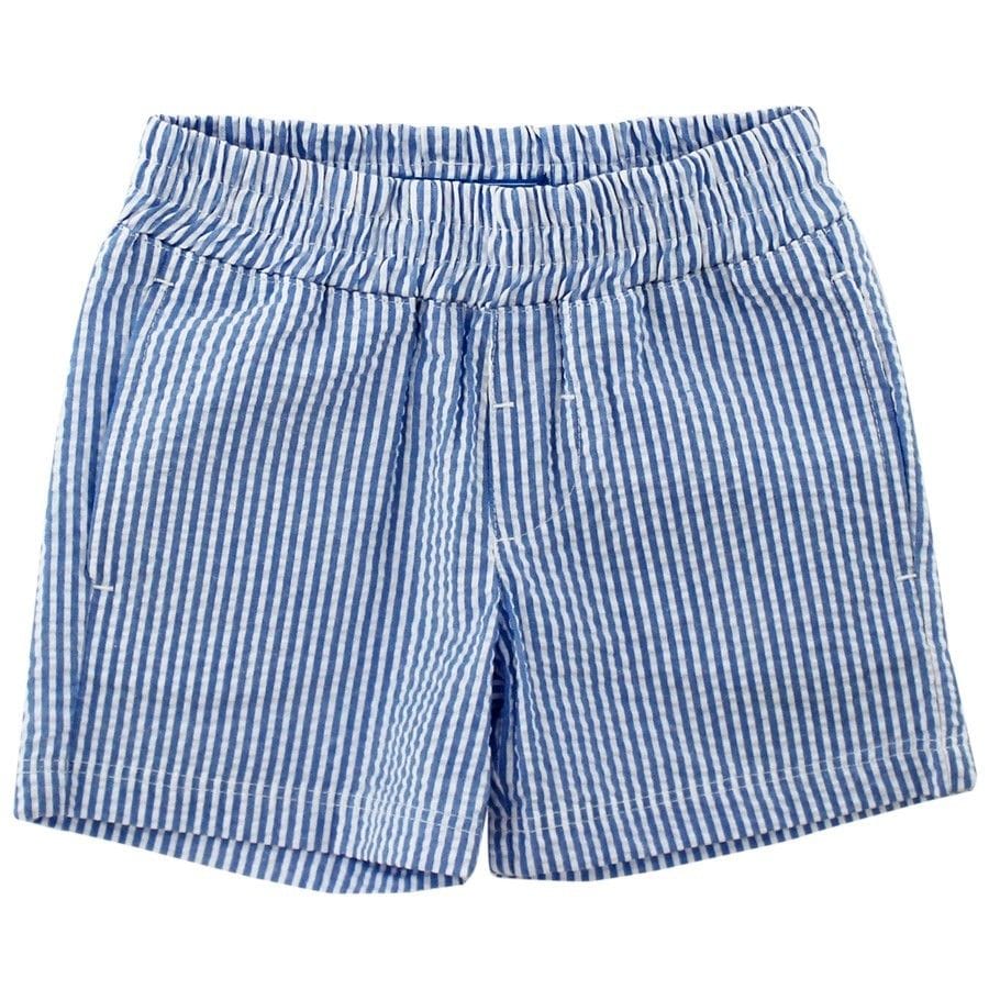 Seaside Pull-On Shorts in Blue Seersucker