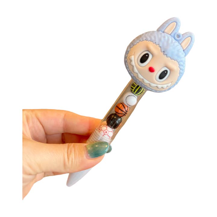 Silicone Decorative Labubu Ballpoint Pen blue