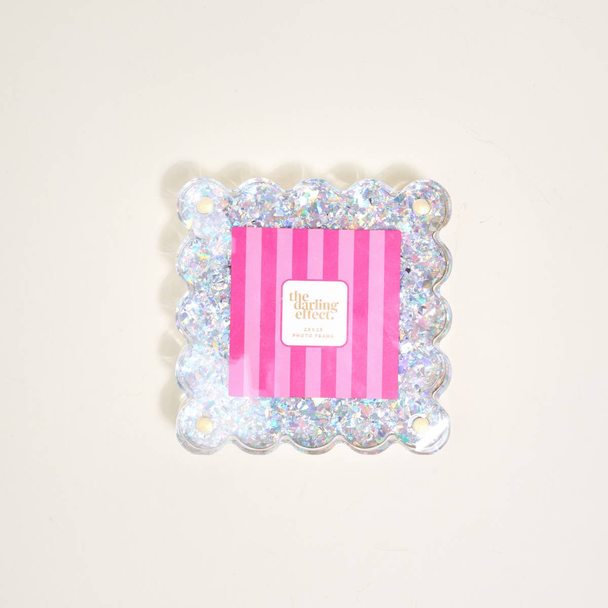 Silver Glitter Little Moments Scalloped Acrylic Frame