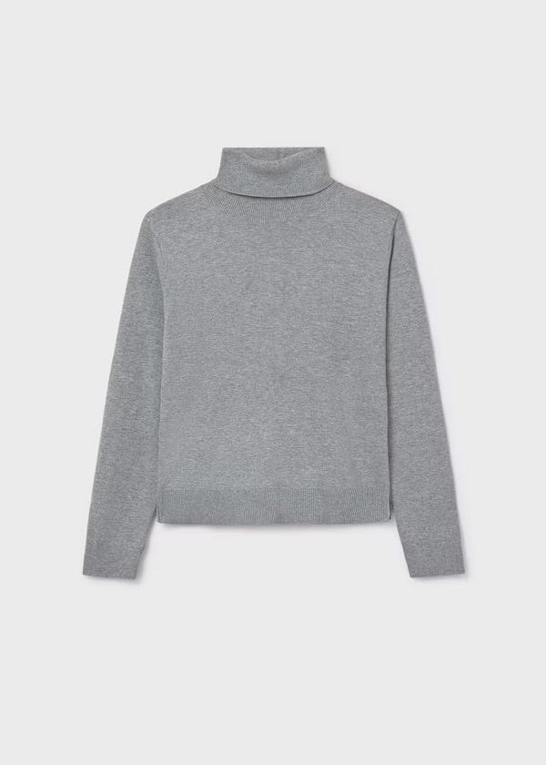 Girls long sleeve grey silver turtle neck