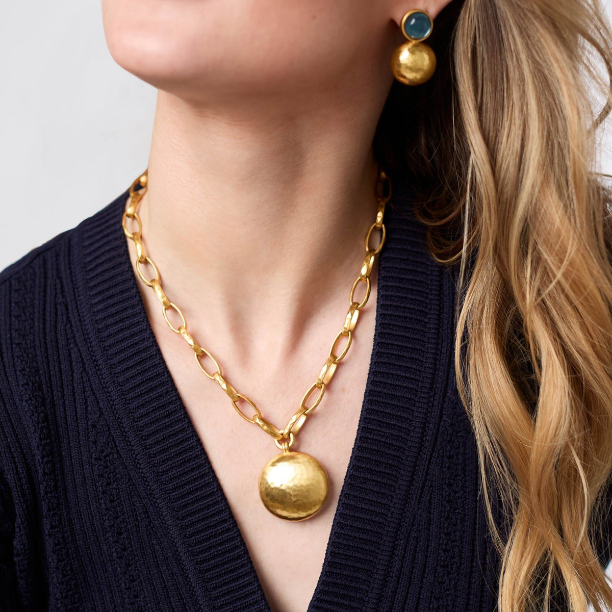 julie vos solara gold pendant necklace