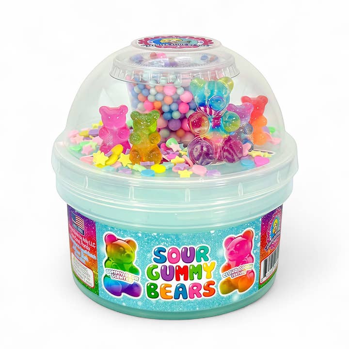 Sour gummy bear slime
