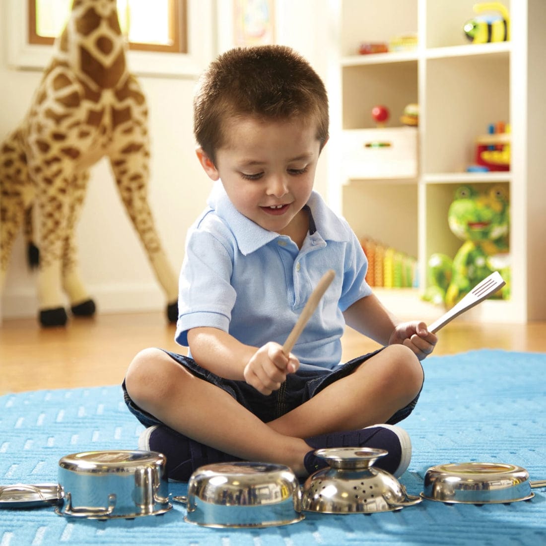 Melissa & Doug Melissa & Doug Deluxe Stainless Steel Pots & Pans Play Set, 8 Piece Set - Little Miss Muffin Children & Home