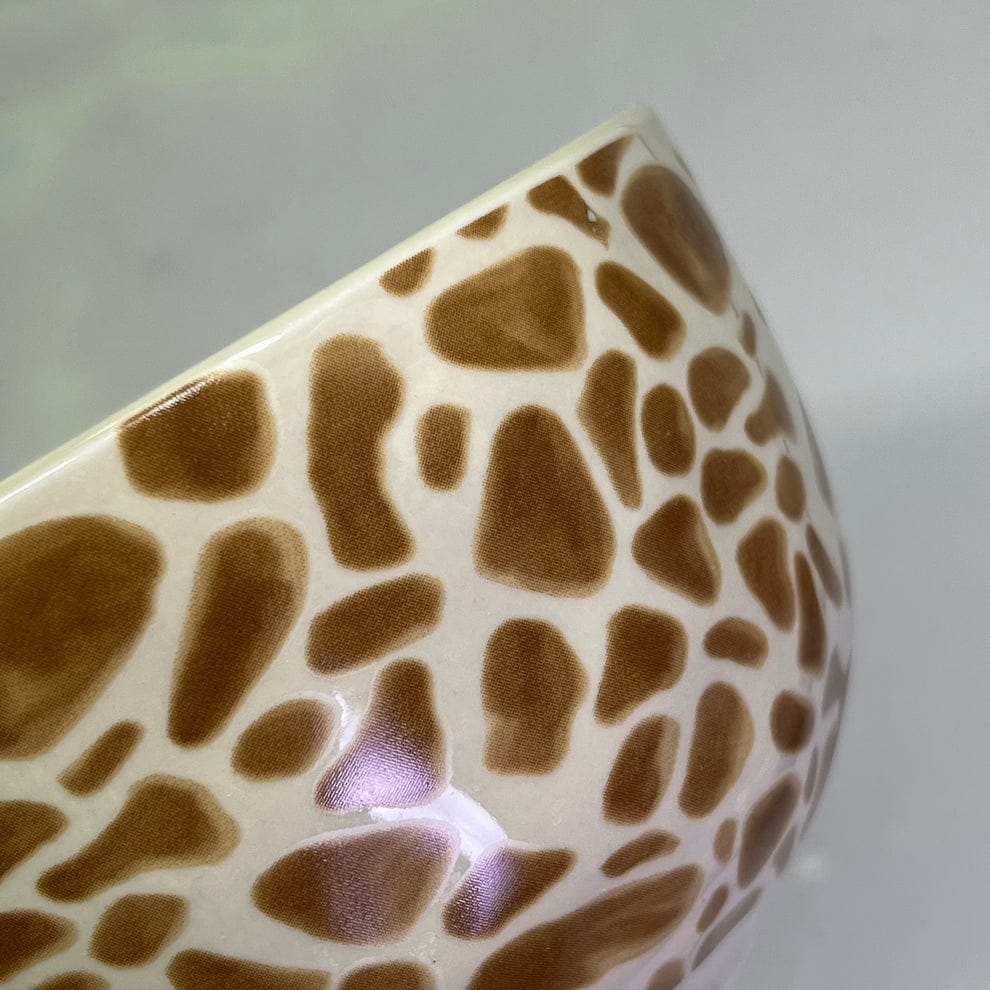 Stoneware Bowl with Animal Print