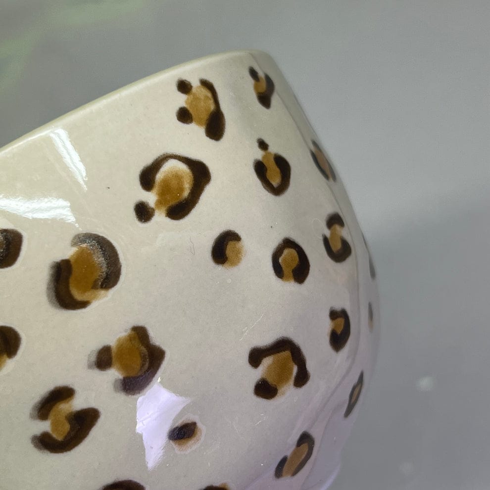 Stoneware Bowl with Animal Print