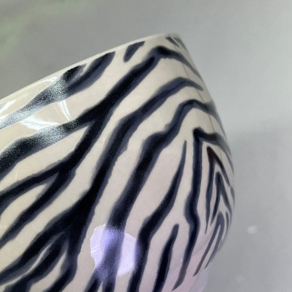 Stoneware Bowl with Animal Print