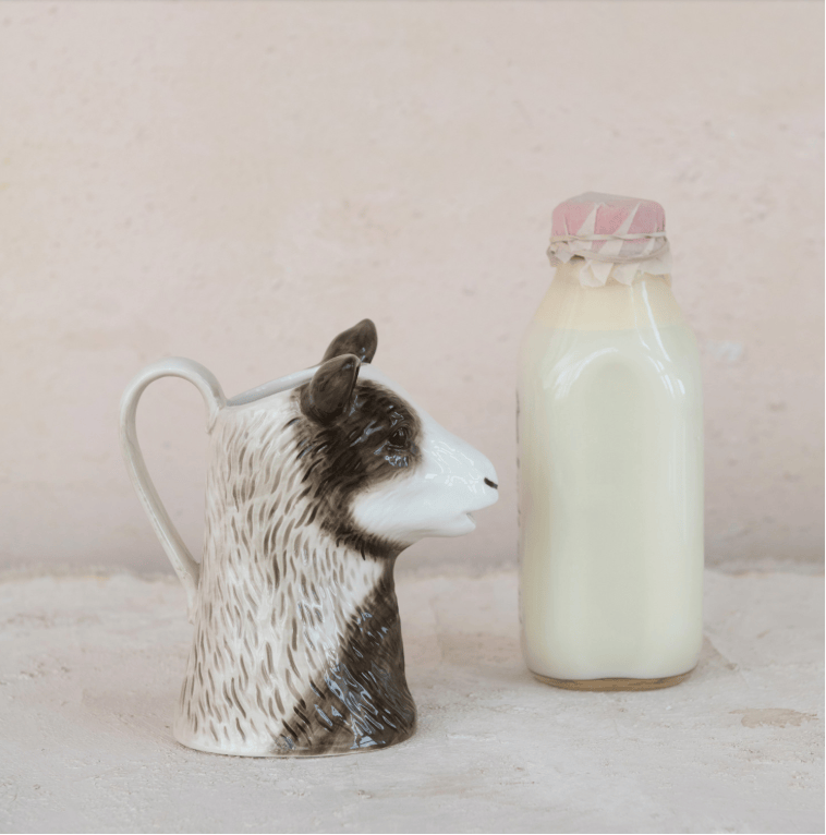 Stoneware Goat Shaped 12oz Pitcher