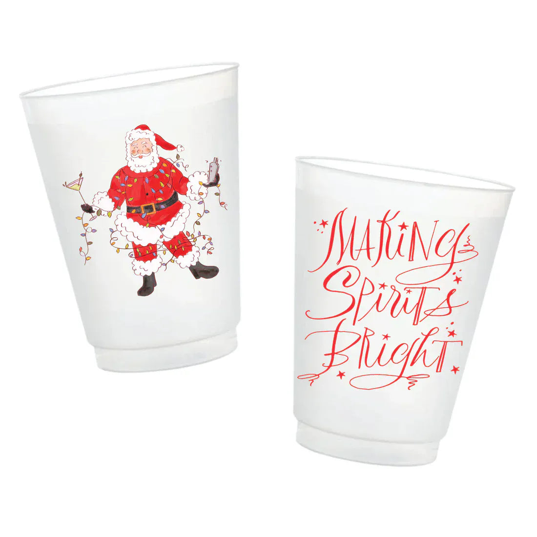tipsy santa frosted cup